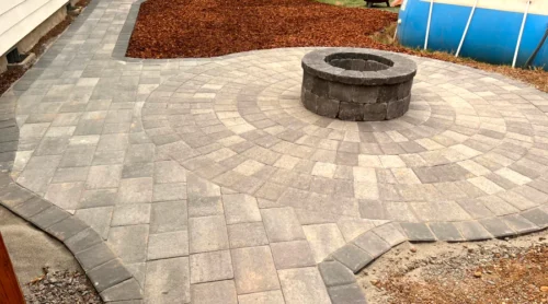 paver installation in a patio