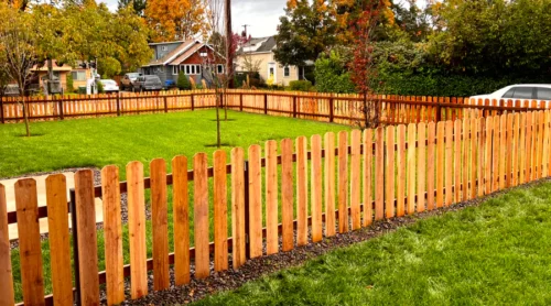 wood fence installed in a residential property